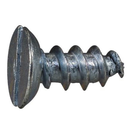 Midwest Fastener Sheet Metal Screw, #10 x 1/2 in, Zinc Plated Steel Flat Head Slotted Drive, 48 PK 61571